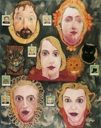 Regina Götz "Familienbildnis", 1988, Öl auf Leinwand, Sammlung Klewan