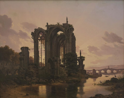 Carl Hasenpflug, Blick auf eine gotische Ruine, 1836, Öl auf Leinwand, 51,5 x 74,5 cm, Städtisches Museum Halberstadt